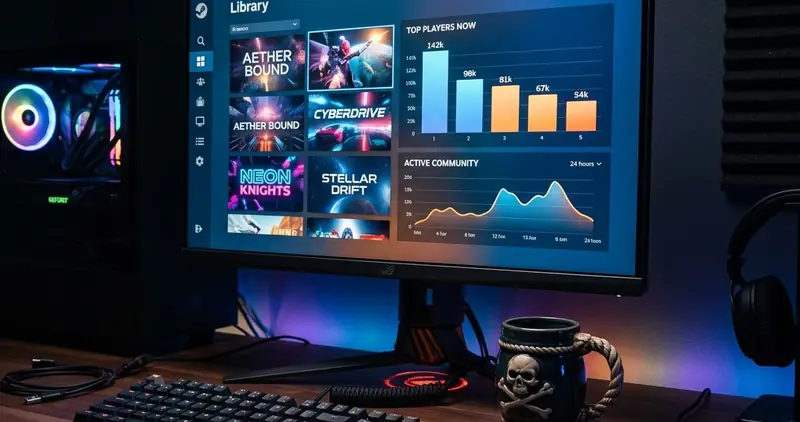 遊戲桌面顯示 Steam 平台上刺客教條黑旗同步重製版高人數在線的活躍圖表